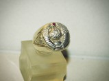 Серебреное кольцо с природным рубином / Москва